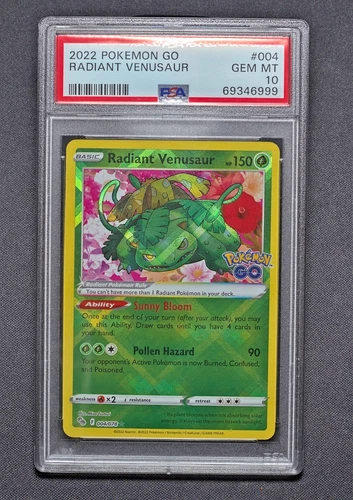 Radiant Venusaur 004/078 Pokémon GO Holo PSA10 GEM MT