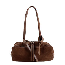 French Maillard Style Designer Women’s Large Travel Tote – Luxury Genuine Suede