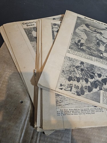 Ritagli di giornale baseball anni 50 da album per bambini - Foto 21 di 21