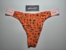 XS Victoria  s Secret PINK Logo Cotton Thong Panties Underwear Halloween Orange