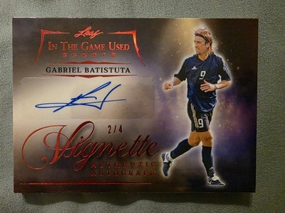 2025 Leaf In The Game Used - Vignette Auto Red Holo Gabriel Batistuta 2/4