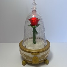 Vintage Disney’s Beauty & The Beast Enchanted Rose Musical Light Up Jewelry Box