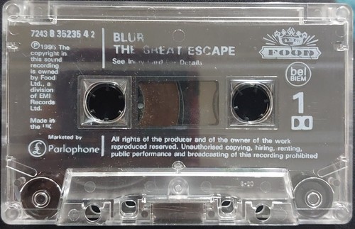 Blur - The Great Escape 1995 UK Food ~ FOODTC 14 Clear Shell + Hype Sticker - Picture 4 of 5