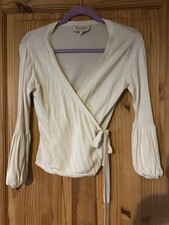 Noa Noa Beautiful Cream Bell Sleeve Wrap Cardigan Size M
