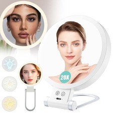 MIni Kosmetikspiegel mit LED Beleuchtet 1X / 20X Vergrößerung Schminkspiegel DE