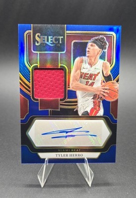 2023-24 Panini Select - Autographed Memorabilia Tyler Herro #AM-HEO Blue...