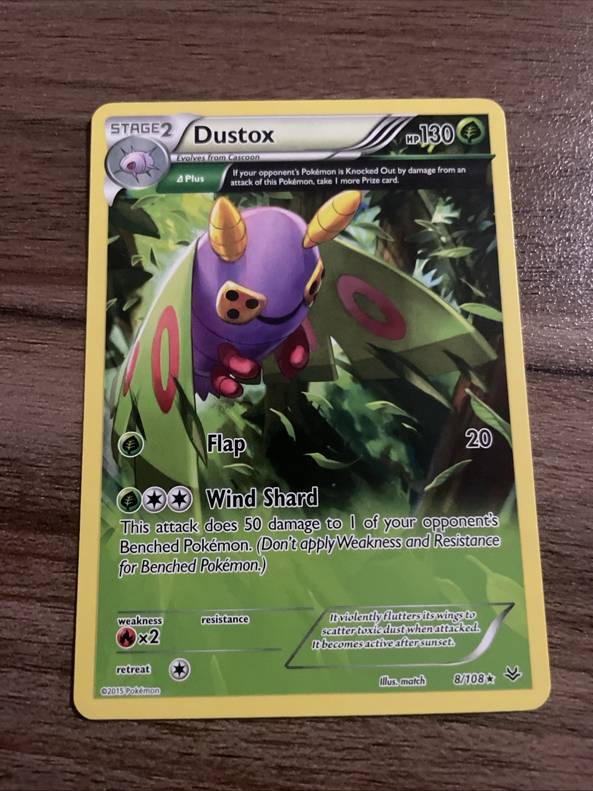 Dustox 8/108 Pokémon Roaring Skies Full Art Rare TCG