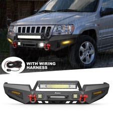 Offroad For 1999-2004 Jeep Grand Cherokee Wj Front Bumper Wwinch Plate Wiring