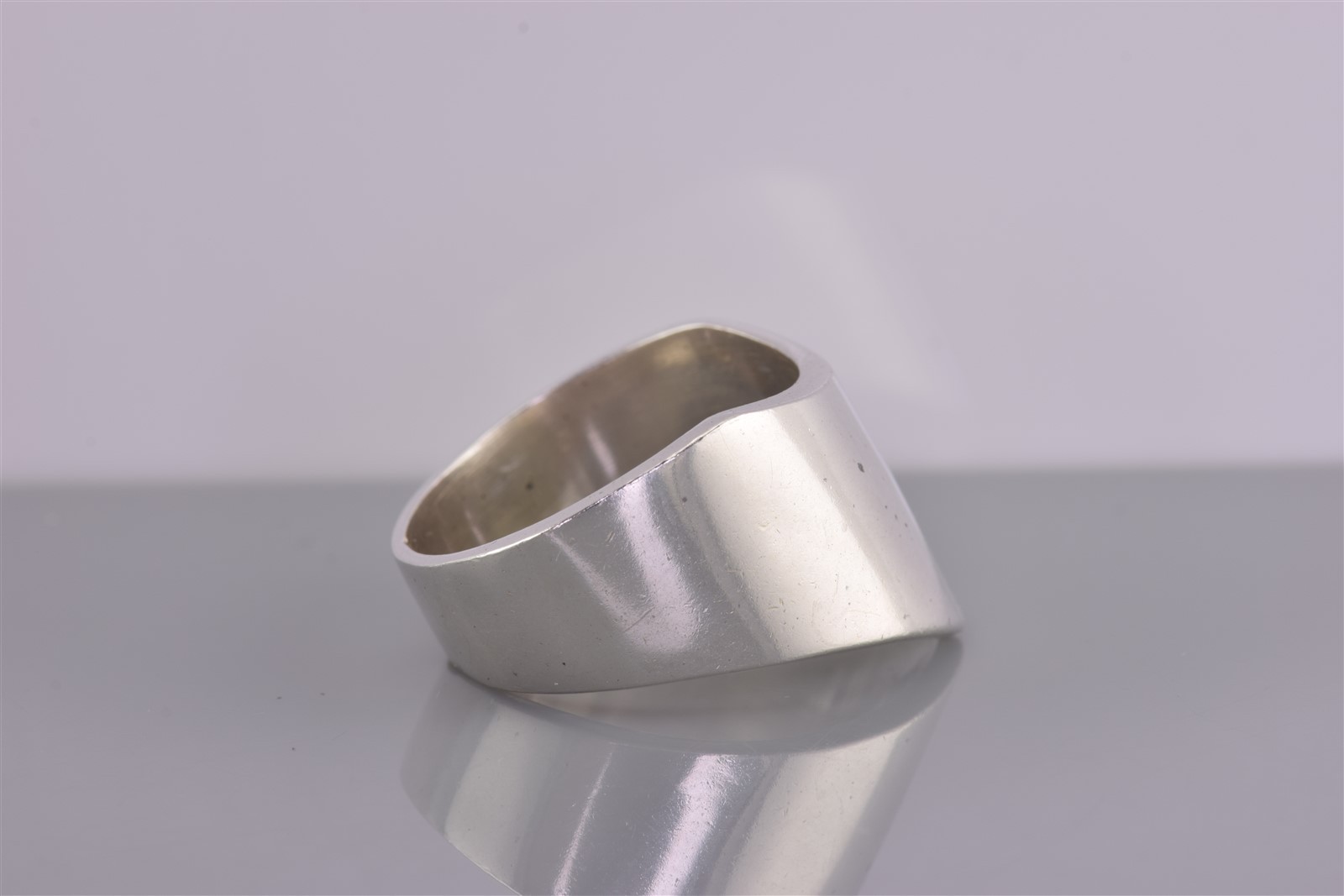 Sterling Silver 17mm Solid Dropdown Flat Sided Ba… - image 3