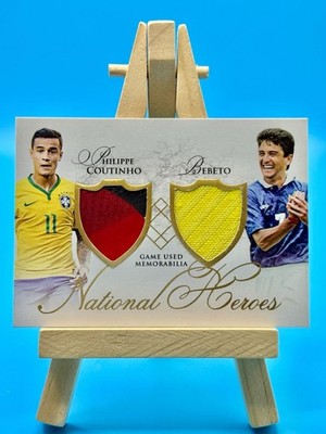 Coutinho & Bebeto | 2016 Futera National Heroes Dual Patch /50 - Brazil