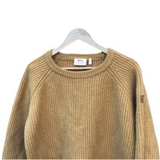 Fjallraven Ovik Rib Sweater Mustard Wool Knit Womens XL Outdoor Classic