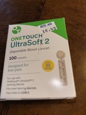 One Touch UltraSoft 2 Lancets 30 Gauge 100 Count EXP 2028 FREE SHIPPING