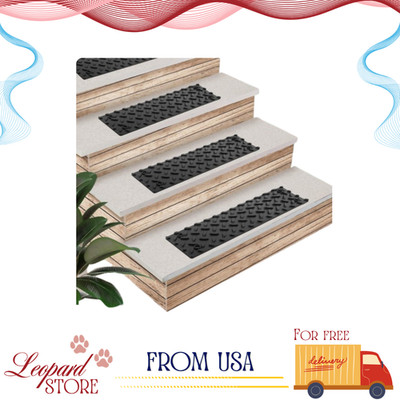 Rubber Stair Treads 5 Pack Non Slip 15.5x4in for Wood Outdoor Steps