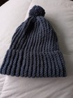 Handmade Knitted Beanie Blue/Grey — photo 3