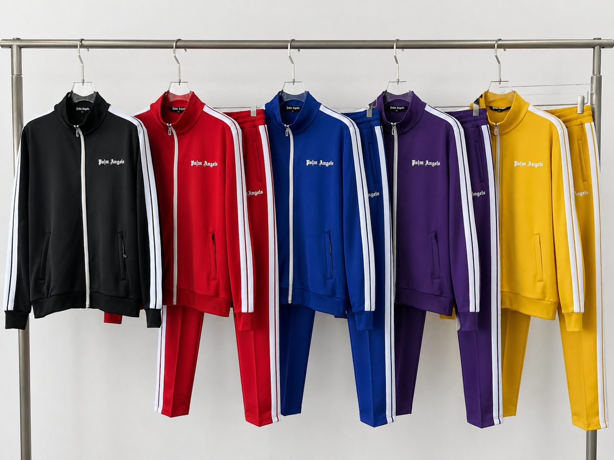 New Palm Angels Luxe Tracksuit Set Bold Streetwear Jacket & Pants
