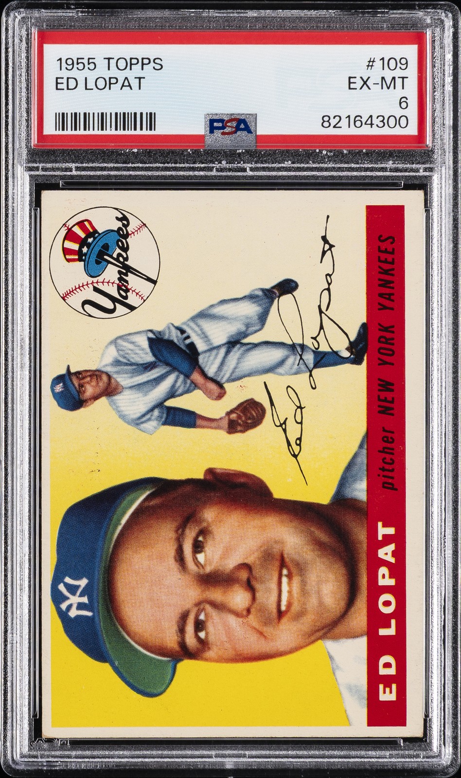1955 TOPPS #109 ED LOPAT PSA 6