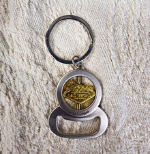 Las Vegas Nevada Metal Bottle Opener Keychain Key Ring Silver Gold