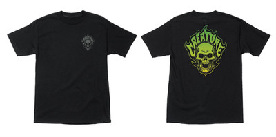 Creature Bonehead Flame Black Casual Streetwear Tee Mens Reprint S-5XL
