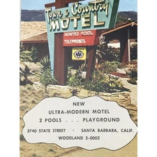 Town & Country Motel Santa Barbara California Vintage Travel Guide Vacation