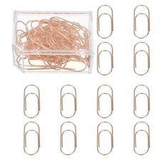 50 Pcs Paper Clip, Non-Skid Metal Large Paper Clamp Clips for Office, Rose Gold