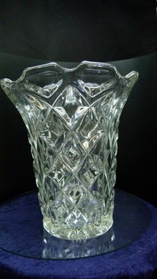 Anchor Hocking frühe amerikanische vorgeschliffene klare Kristallvase 2 kg