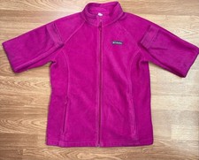 Columbia Fleece Jacket Youth XL 18/20 Pink Full Zip Outdoor