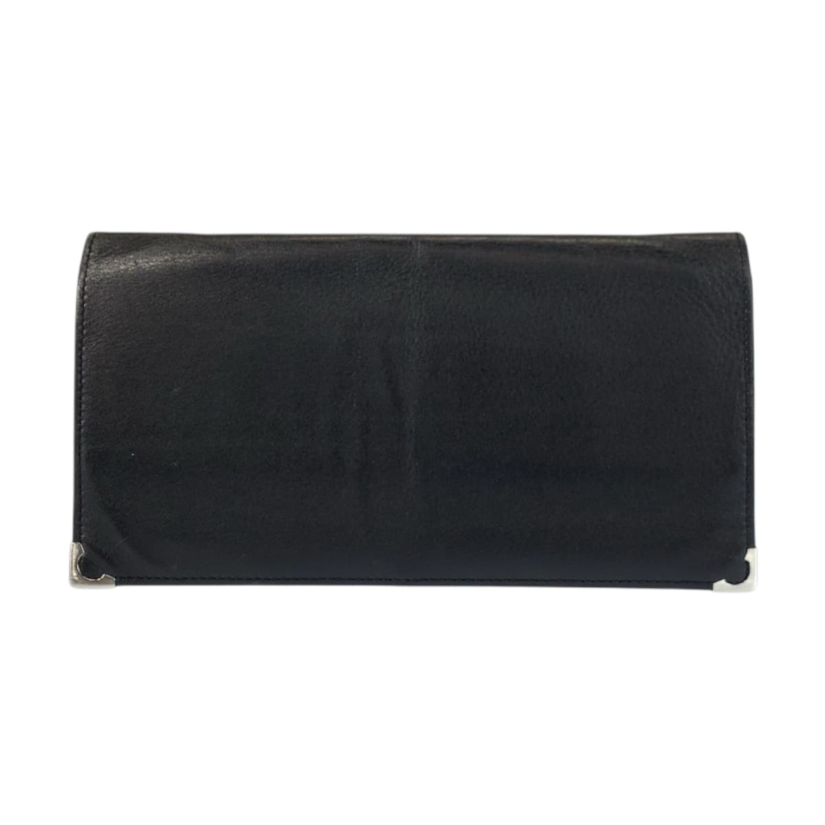 CARTIER Must Line purse Long Wallet Black Bold SilverHardware leather