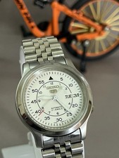 Vintage Seiko 5 Automatic Men's 7S26 Military-White Dial Watch Japan Made