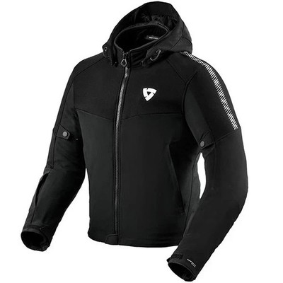 Rev'it Proxy H2O Waterproof Hooded Textile Motorbike Jacket  Black / White Large