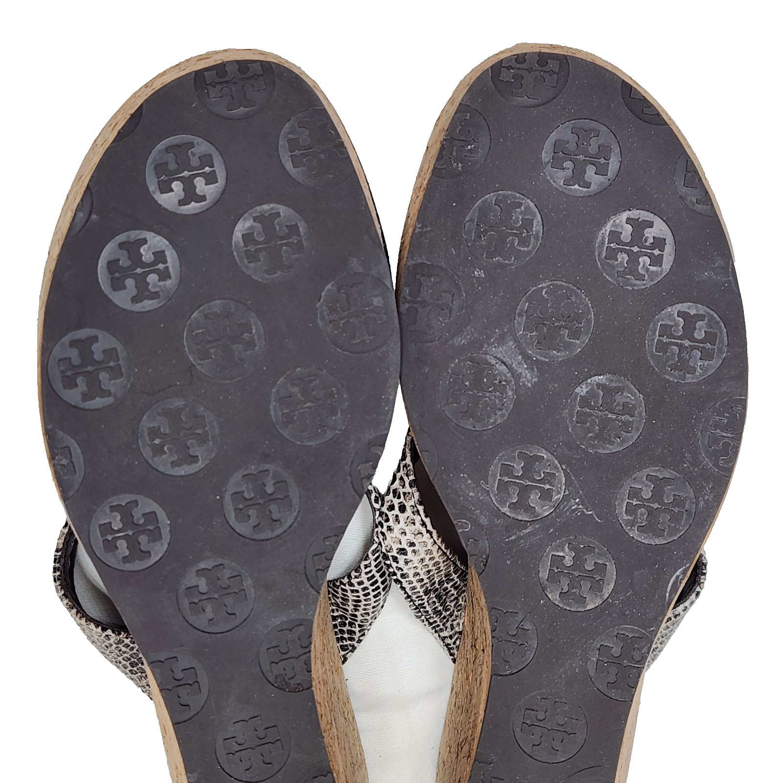 TORY BURCH Python Platform Wedge Logo Thong Sanda… - image 12