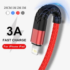 1M 2M 3M Long Fast Charging Charger Cable For iPhone 11 12 13 14 X XR 7 8 6 Plus