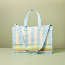 Cross Stripe Carry-All Tote Blue/Green/Natural - Hearth & Hand with Magnolia