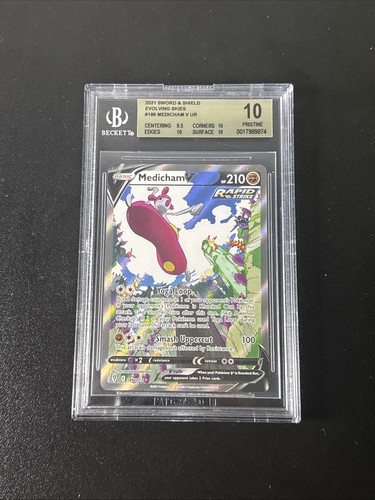 Pokemon TCG Medicham V Evolving Skies 186/203 Holo Alt Art BGS - Pristine 10