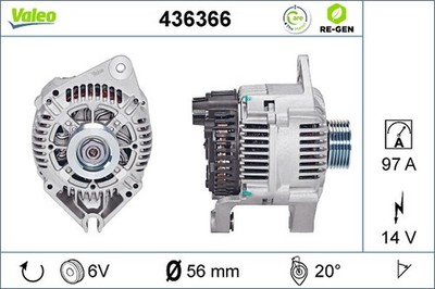 Lichtmaschine Generator Lima VALEO RE-GEN - AT 436366 +71.40  Pfand 14V für FIAT