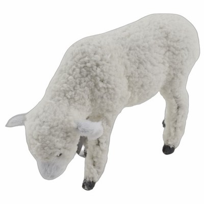 Wooly Easter White Grazing Sheep Lamb Figure Putz 4'' Tall Christmas Easter