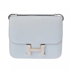 HERMES Constance 3 18 Veau Epsom Blue Brum Women Shoulder Bag