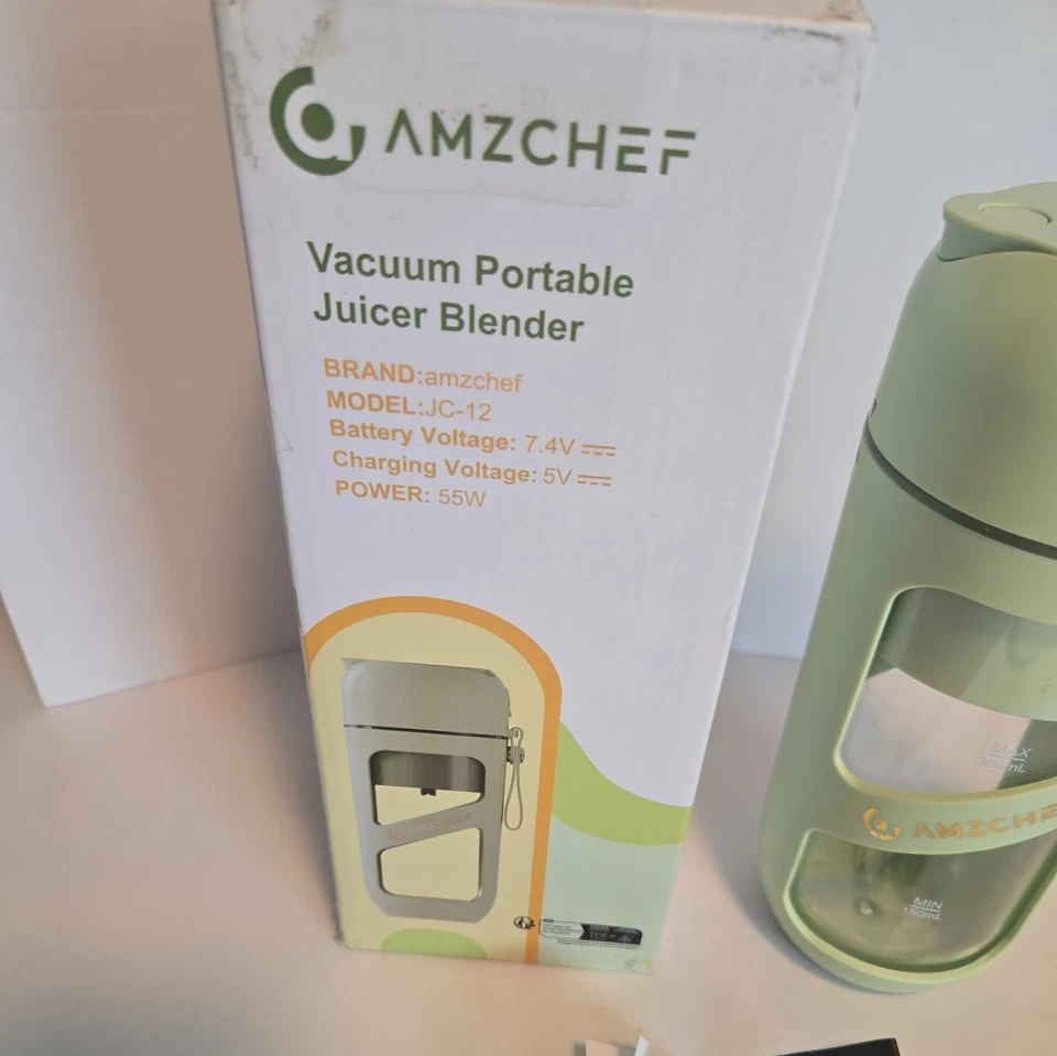 Licuadora Portátil, 10 Hojas, Sello al Vacío, Tipo-C Recargable, 13oz, Verde Oliva Foto 3 de 4