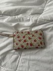 Michael Kors Jet Set Travel Zip Phone Wallet Wristlet Cream/floral Print EUC