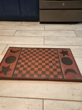Primitive Style Checker Board - Handmade Of Wood- Large 27"x 15"