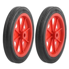 2 Pcs Replaceable Shopping Basket Cart 4.4" Wheels Red Medium, Black and