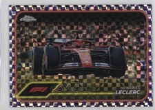 2024 Chrome Formula 1 F1 Cars Purple Checker Flag Refractor /199 Charles Leclerc
