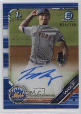 2019 Bowman Draft Chrome Pick Blue Refractor 14/150 Josh Wolf #CDA-JW Auto pe8