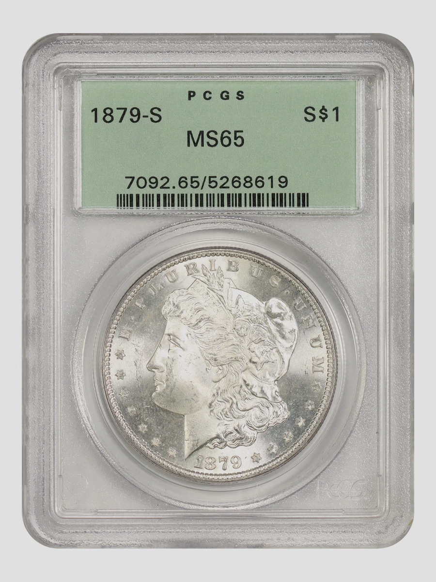 PCGS Certified MS 65 Graded 1879 Year Morgan US Dollars (1878-1921