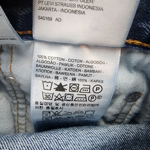 Levis Jeans Mens 33x32 505 Blue Cotton Mid Rise Regular Fit Straight Leg - Afbeelding 12 van 14