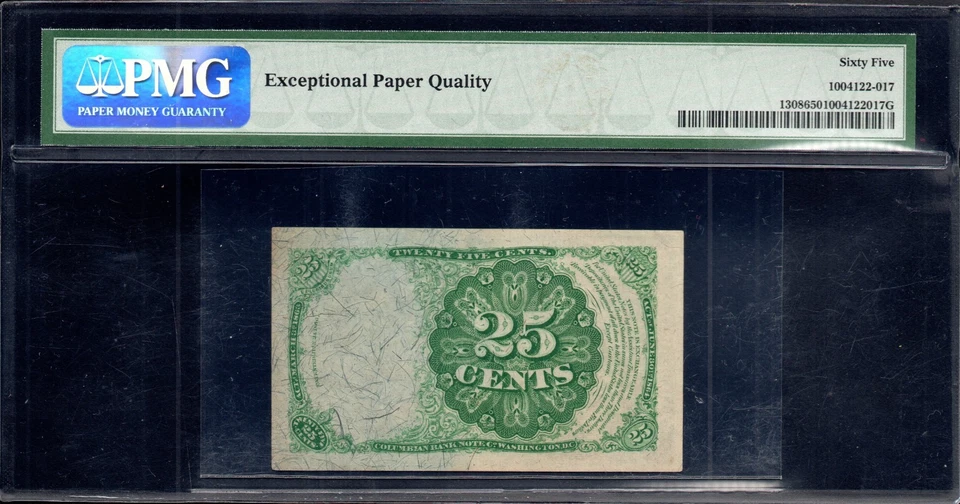 FR 1308 - 25c FIFTH ISSUE - LONG THIN KEY RED SEAL - PMG 65 EPQ GEM UNC - pp C - Image 2 of 4