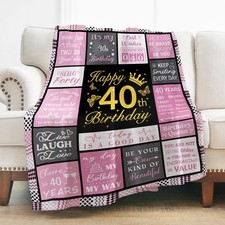40th Birthday 1985 Throw Blanket 50x60 Inch Women 40 Year Old Decorations
