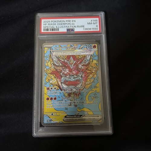 Hearthflame Mask Ogerpon ex graded PSA 8 for sale on eBay