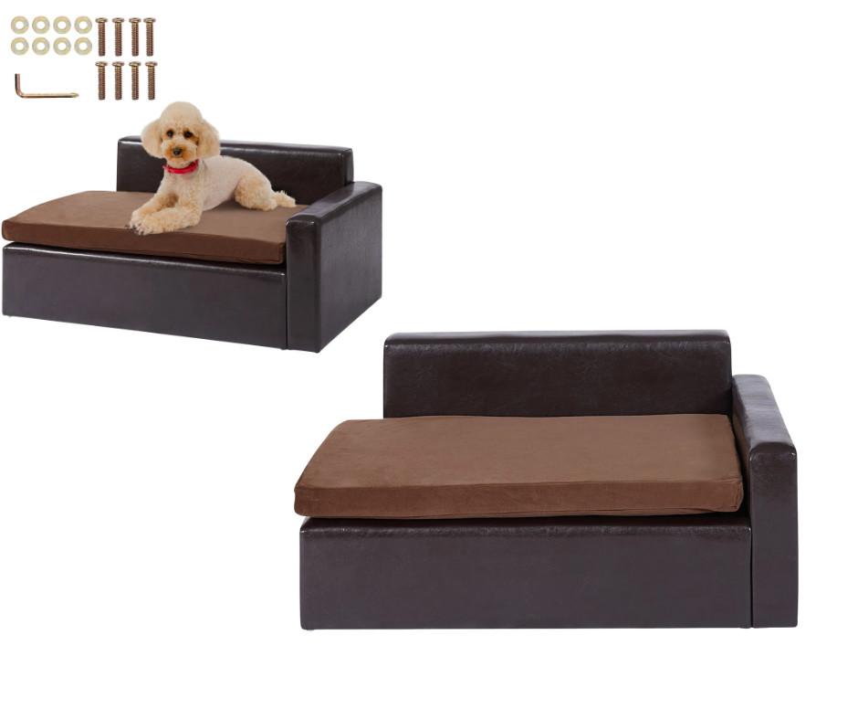 Canapé pour animaux ergonomique en cuir souple thermorégulateur