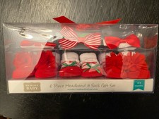 6 Piece Headband  Sock Gift Set Hudson Baby 0-9 Months Never Used New InPackage