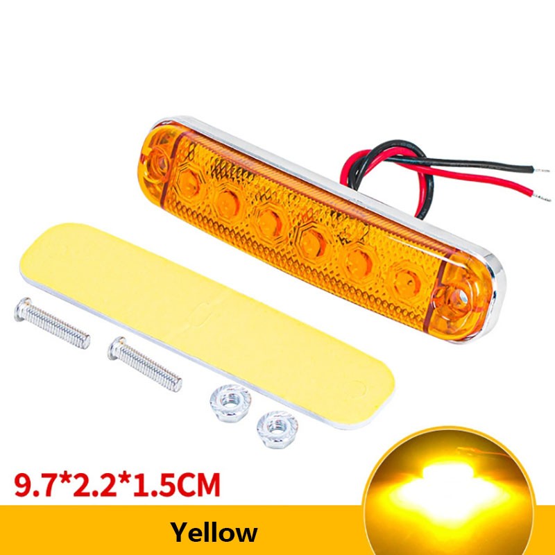 1 Pcs 6 LED Side Marker Lights 12-80V Truck Trailer Highlight Turn Signal Lamps